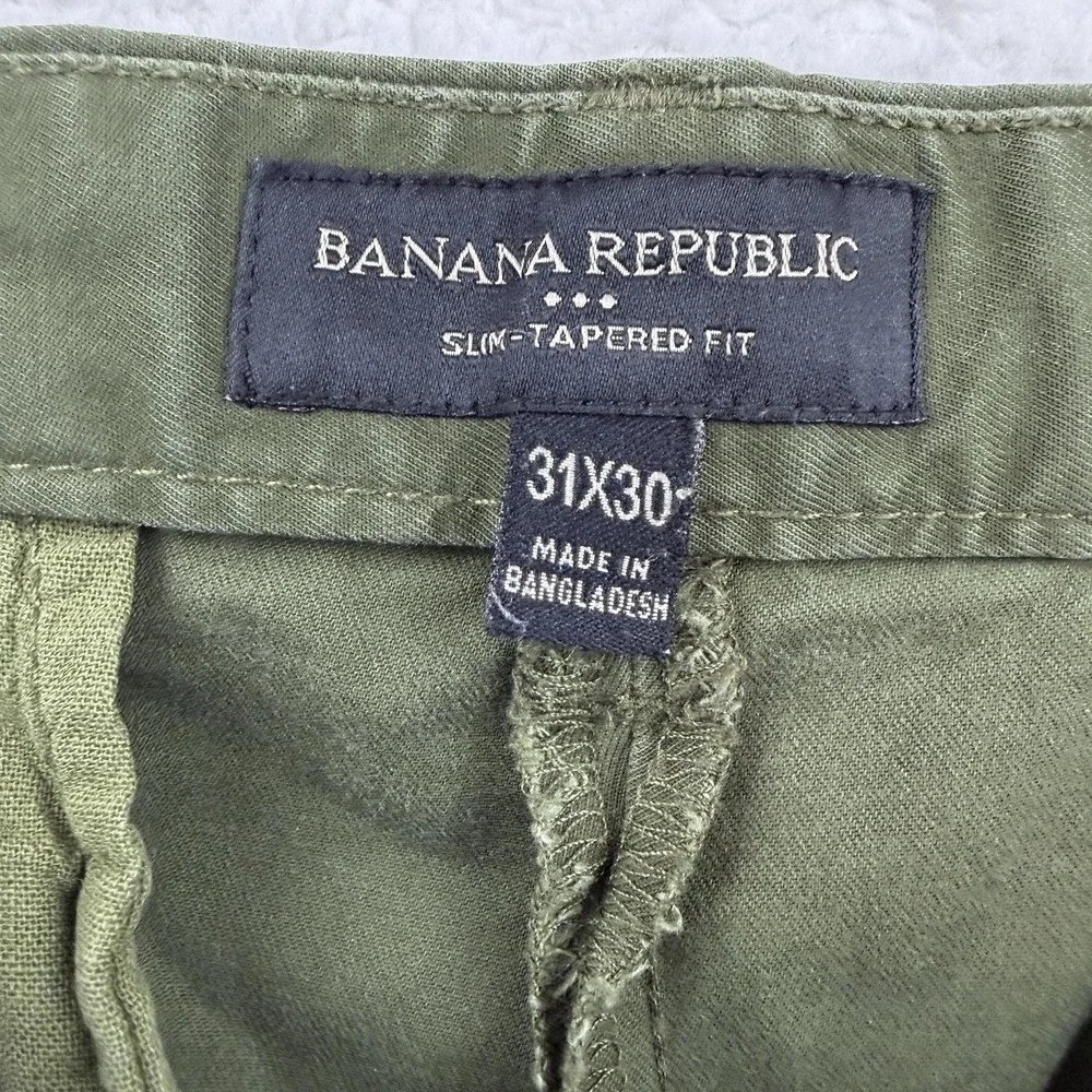 Banana Republic Pants Mens 31x30 Green‎ Slim Tapered Fit Chino Stretch (31x27)